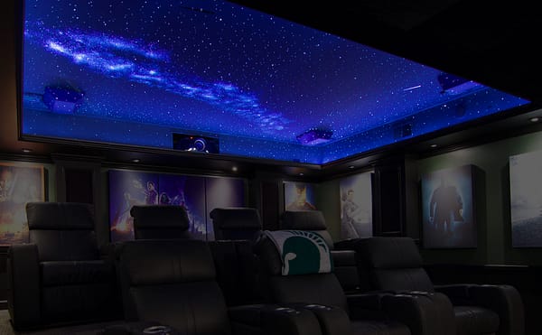 DIY night sky in theater room